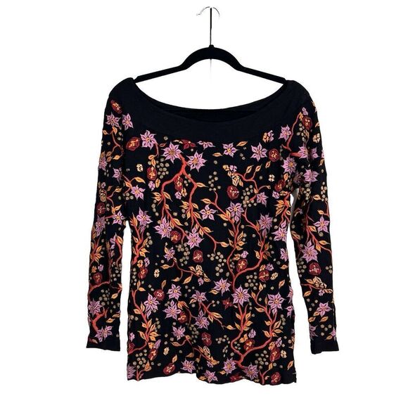 Harari Blouse Women’s Small Multicolor Floral Embroidered Artsy Forest Fairy - Picture 1 of 10